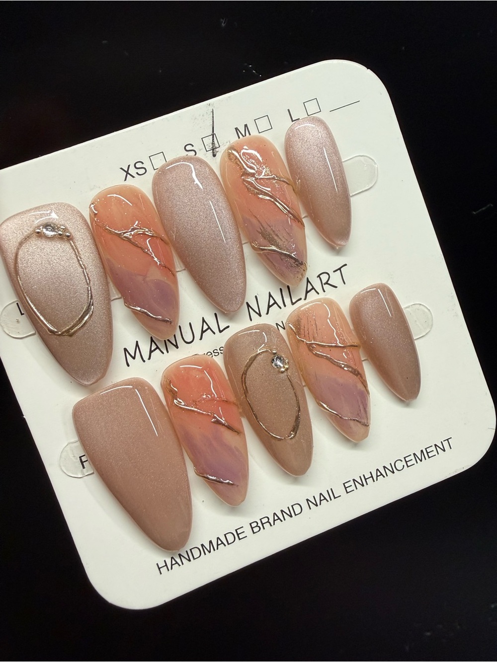 3pk Bundle Neutral Press-On Nails - Small